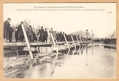 CPA Paris, La Crue de la Seine, Le Pont a la Birago, ohne.