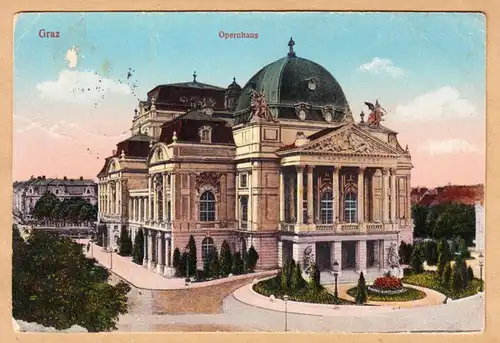CPA Graz, Opéra, gel. 1925