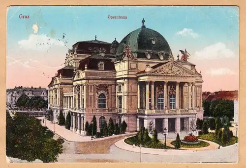 CPA Graz, Opernhaus, gel. 1925