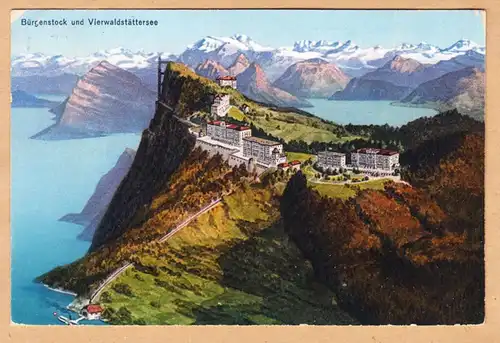 CPA Bürgenstock und Vierwaldstättersee, gel. 1927