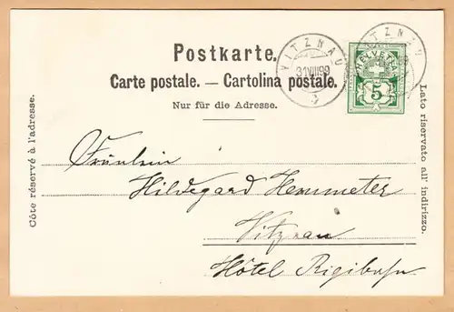 CPA Lac Leman, Mondscheinkarte, Segelboot, gel. 1899