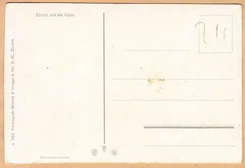 CPA Zürich und die Alpen, ungel.