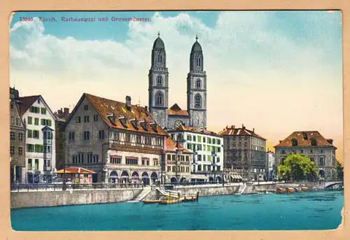 CPA Zürich, Rathausquai und Grossmünster, ungel.