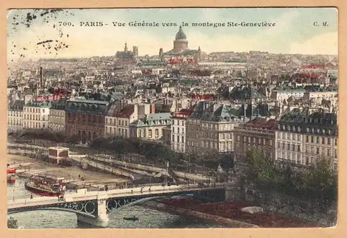 CPA Paris, Vue Generale vers la montagne Sainte- Genevieve, gel.1907