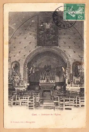 CPA Cuet, Interieur de l'Eglise, gel. 1908