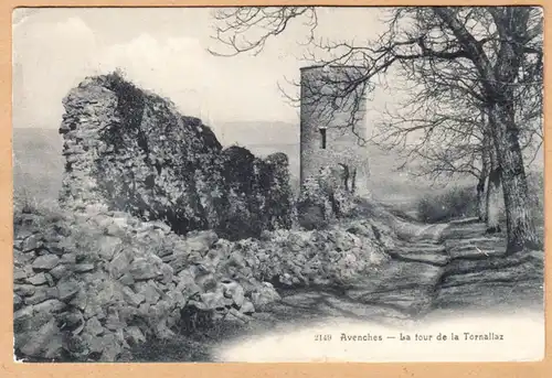 CPA Avaenches, La tour de la Tornallaz, gel.1908