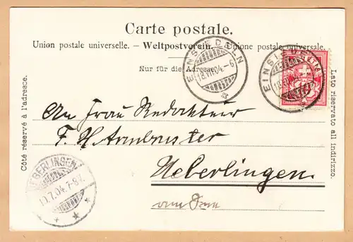 AK Einsiedeln, Der Marienbrunnen, gel. 1904