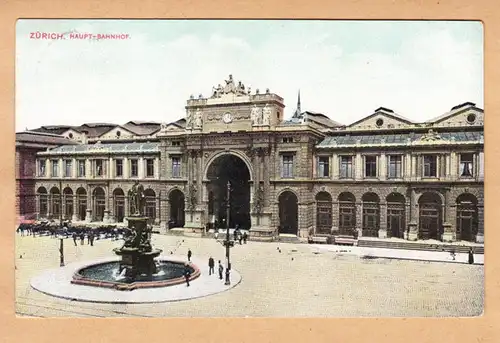 AK Zurich, gare centrale, gel. 1919