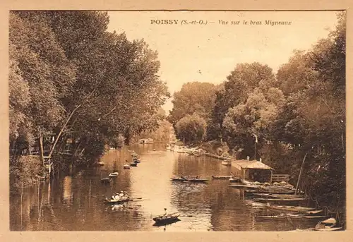 CPA Poissy, Vue sur le bras Migneaux, gel. 1925