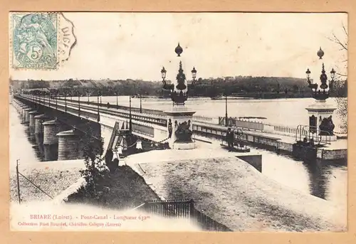 CPA Briare, Pont Canal-Longueur, engl. 1904