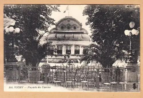 CPA Vichy, Facade du Casino, gel.