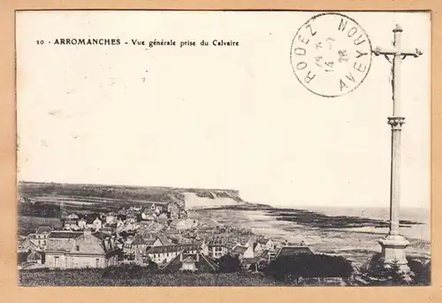 CPA Arromanches, Vue generale prise du Calvaire, gel. 1926
