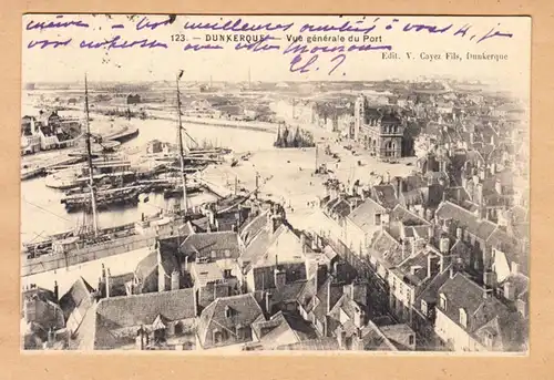 CPA Dunkerque, Vue generale du Port, gel. 1907