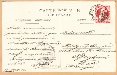 CPA Anvers, Vue generale de la Place, Verte et Cathédrale, gel. 1906