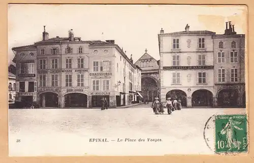 CPA Epinal, La Place des Vosges, gel.