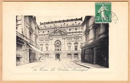 CPA Tours, Le Theatre Municipal, gel. 191?