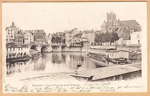 CPA Meaux, Vue Pince du quai Thiers, gel. 1902