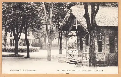 CPA Chateauroux, Jardin Public - Le Chalet, gel.