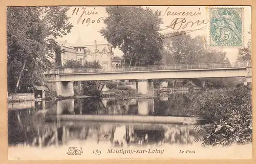 CPA Montigny-sur-Loing, Le Pont, gel. 1906