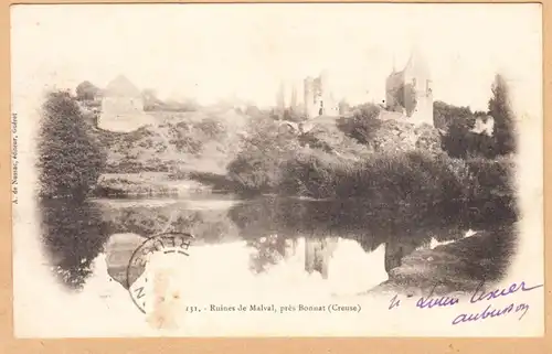 CPA Ruines de Malval, pres Bonnat, gel.