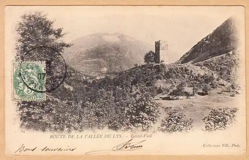 CPA Route de la Vallee du Lys Castel Vieil, englouti 1907
