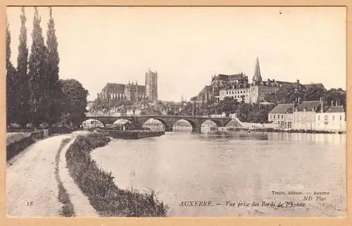 CPA Auxerre, Vue prise des Bords de l'Yonne, gel. 1906