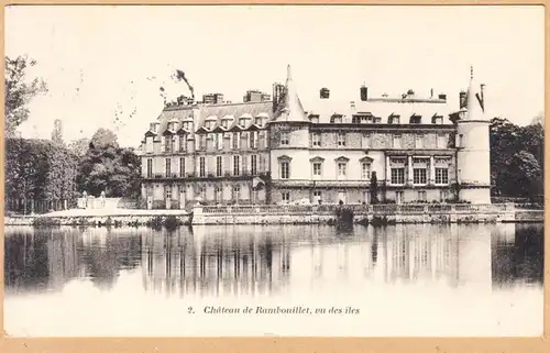 CPA Chateau de Rambouillet, vu des iles, gel. 1906