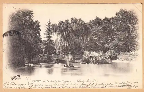 CPA Vicky, Le Bassin des Cygnes, gel. 1903