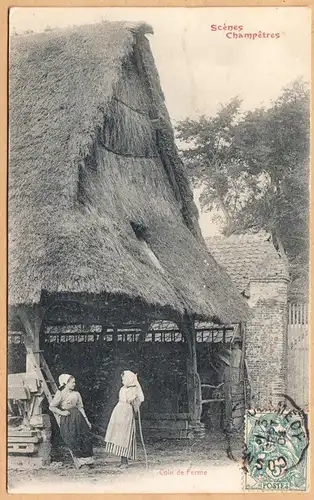 CPA Scenes Champetres, Coin de ferme, gel. 1904