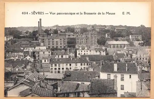 CPA Sevres, Vue panoramique et la Brasserie de la Meuse, ungel.