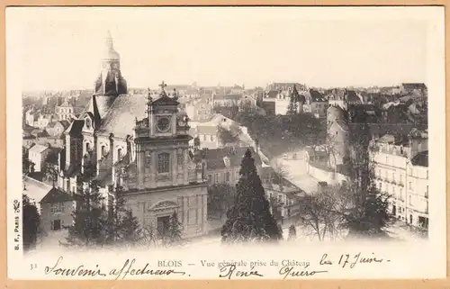 CPA Blois, Vue generale prisse du Chateau, gel. 1903