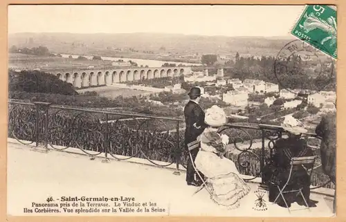 CPA Saint-Germain-en-Laye, Panorama pris de la Terrasse, gel.