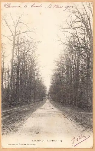CPA Barbizon, L'Avenue, engel. 1905