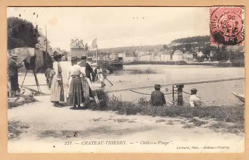 CPA Chateau Thierry, Château Plage, gel. 1905