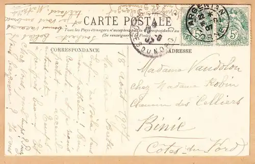 CPA Argentan, Vue Panoramique prisse du Closter saint germain, gel. 1907