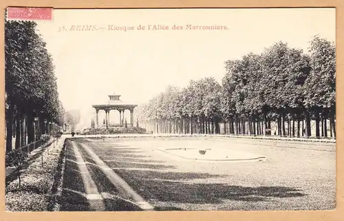 CPA Reims, Kiosque de l'Allee des Marronniers, gel. 1905