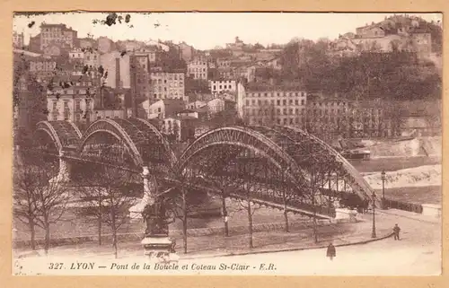 CPA Lyon, Pont de la Boucle, gel. 1924