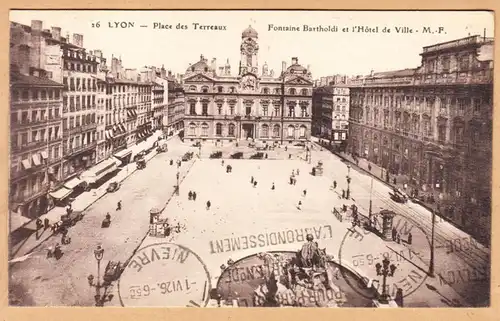 CPA Lyon, Place des Terrasse, gel. 1926