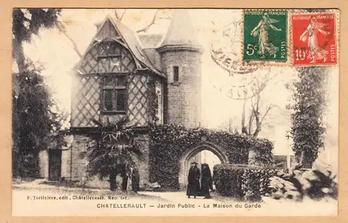 CPA Chatellerault, Jardin Public, La Maison du Garde, gel.