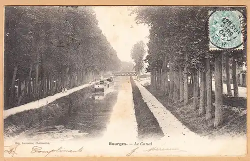 CPA Bourges, Le Canal, gel. 1904