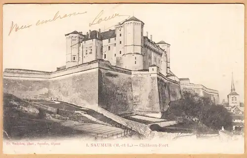CPA Saumur, Château-Fort, gel. 1904