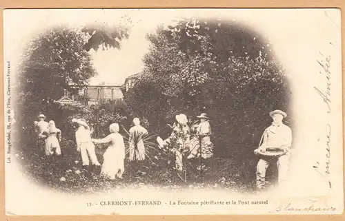 CPA Clermont Ferrand, La Fontaine pretifiante et le Pont naturel, gel. 1903