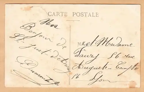 CPA Saint Just d'Avray, Vue generale et ensemble du Chateau, gel. 1911