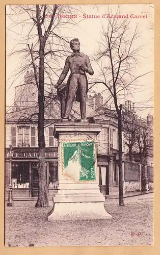 CPA Rouen, Statue d' Armand Carrel, gel. 1909