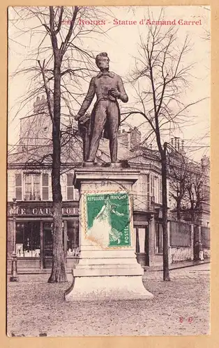 CPA Rouen, Statue d'Armand Carrel, gel. 1909