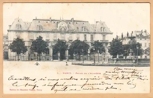 CPA Nancy, Palais de L'Academie, gel. 1902
