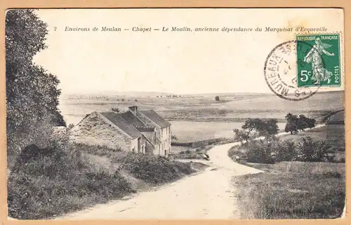 CPA Environs de Meulan, CHAPET- Le Moulin, ancienne dépendance du Marquisat d'Ecquerville, gel.