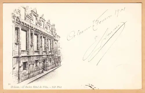 CPA Orleans, L'Ancien Hotel de Ville, gel. 1901