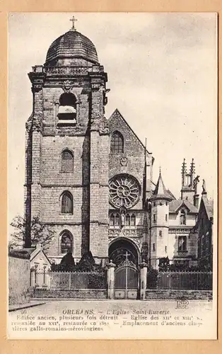 CPA Orleans, L'Eglise Saint-Euverie, ungel.