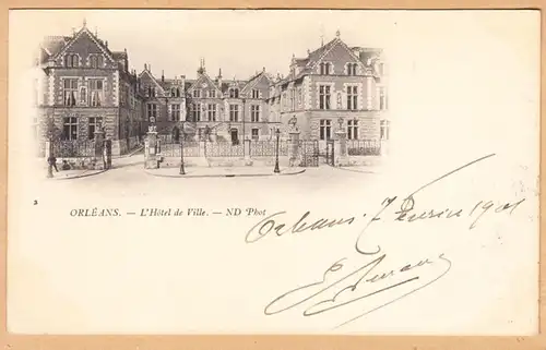 CPA Orleans, L'Hotel de Ville, gel. 1901